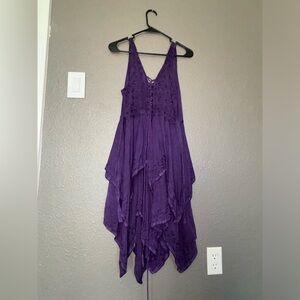 Whimsigoth Deep Purple Layered Dress
